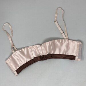 Agent Provocateur Light Pink Brown Silk Gangster Vintage Bra Large